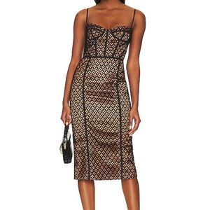 Bardot Charley Lace Midi Dress in Black